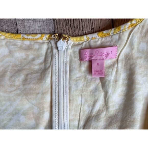 Lilly Pulitzer MacFarlane Sunglow Yellow Sea Cups Pigment sz 6 Shift Dress $198 - Picture 9 of 14